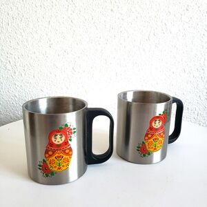 #2 items Russian Matryoshka Doll Pattern Stainless Mugs